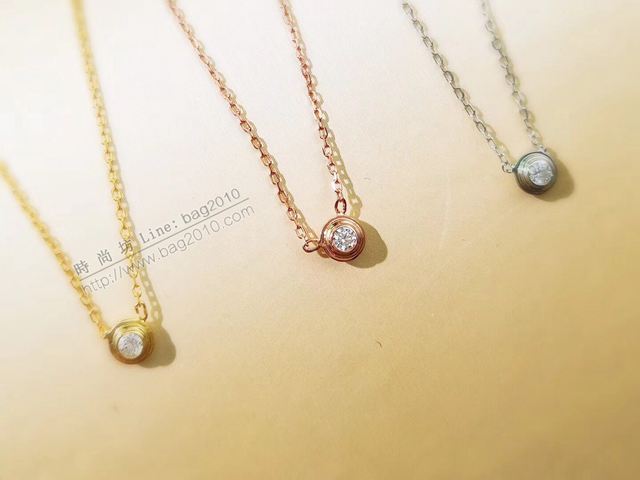Cartier首飾 卡地亞love螺紋單鑽項鏈  zgk1385